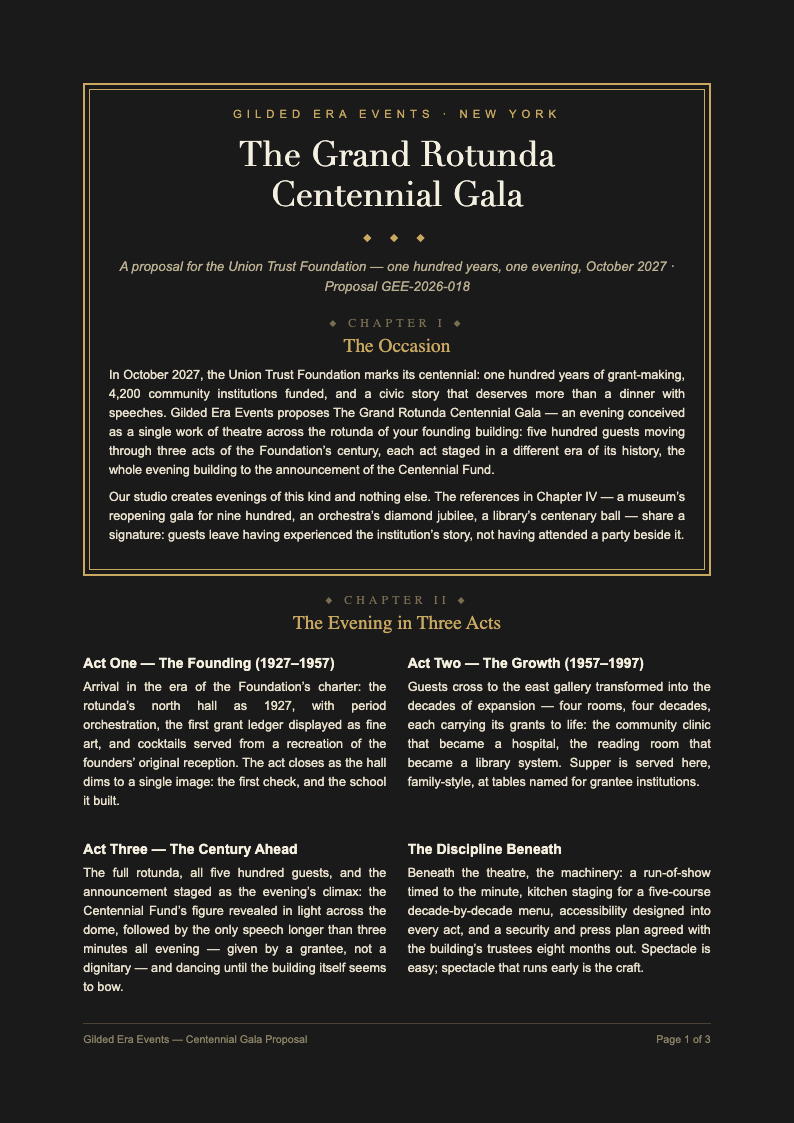 Art deco modern business proposal